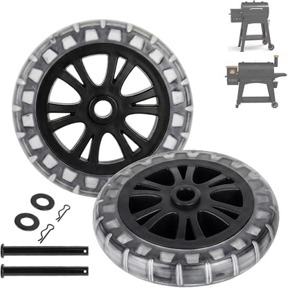 6" Grill Wheels for Pit Boss Pellet Grill Austin XL, 700FB1, Pro Series, 440FB1, 54389 Wheels for Pit Boss Replacement Wheels for PitBoss Austin XL Parts