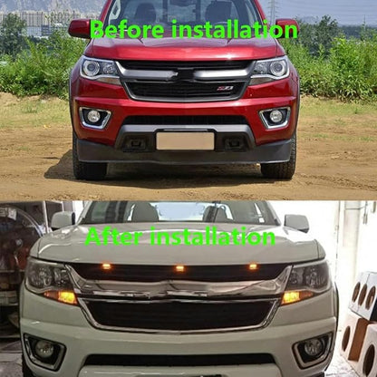 compatible with 3 Pieces Car Led Grille Lights,Compatible Compatible with Chevrolet Colorado 2017 2018 2019 2020 Grill Yellow Lens Amber LED Running with Wiring Harness Raptor Style Lamp