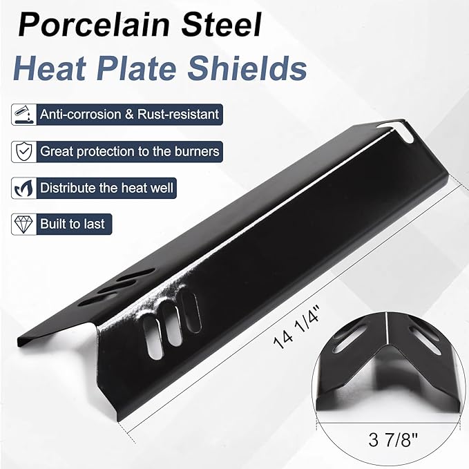 Criditpid B0212-040 Grill Heat Tent Replacement Parts for Blue Rhino 3 Burner GBC1932L GBC1793W Grill, Porcelain Steel 55-24-198 Heat Plate Shields for Revoace Grill Parts GBC1706W GBC1705WV Grill.