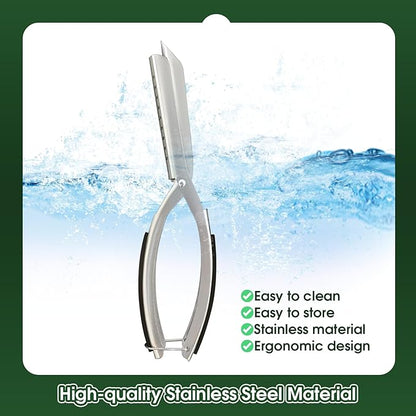 BBQ Rib Skinner, Stainless Steel Rib Membrane Remover Tool with Ergonomic Non-Slip Grip for Effortless Removal, Dishwasher Safe for BBQ Enthusiasts & Chefs Equipped with 1 Brush