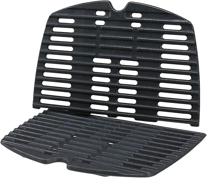 Uniflasy 7645 Cast Iron Cooking Grates for Weber Q200, Q220, Q2000, Q2400 Series Gas Grills, for Weber 396000, 396001 Grill Parts Grill Grates Replacement for Weber 7645 65811 69935, 2 Pack