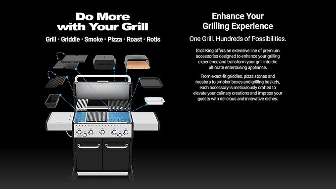 Broil King 674114 Baron 420 Pro Shadow 4-Burner Pellet Ready Propane Gas Grill in Black