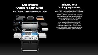 Broil King 674117 Baron 420 Pro Shadow 4-Burner Pellet Ready Natural Gas Grill in Black
