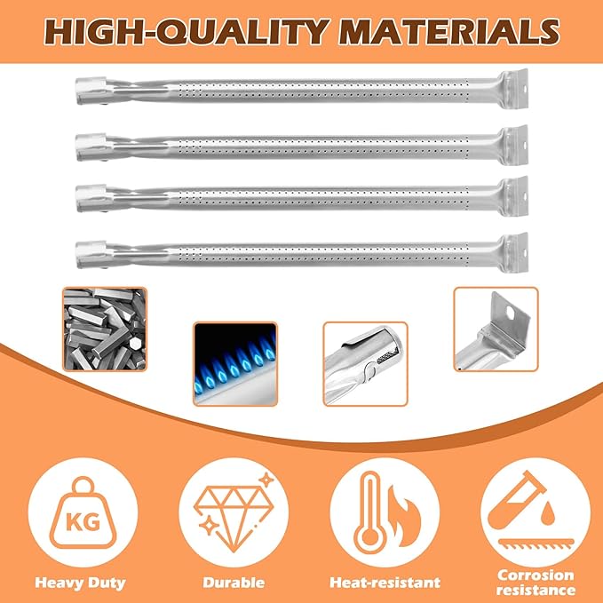Grill Burner Tube Replacement for Napoleon Prestige 500 RSIB, LEX 485, P500NK-3, LD485RB, LD485RSIB Gas Grills, Stainless Steel Burner for Napoleon LEX 605RSB, BIM605, BIPRO500 & Other Models