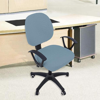 Smiry Office Computer Chair Covers for Desk Rotating Chair Protector | Stretch Jacquard Removable Washable Universal Slipcovers, Seat + Backrest Cover, Airy Blue