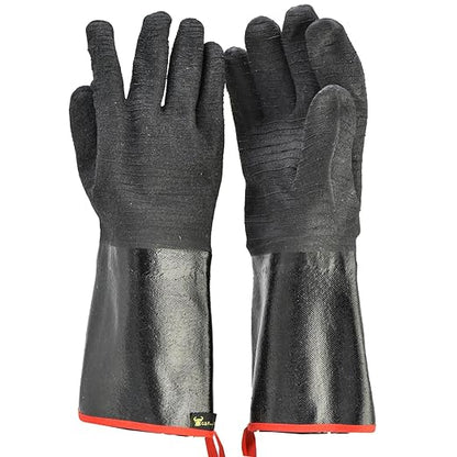 G & F Premium Leather BBQ Gloves, Heat & Fire Resistant, Suede Palm, Puncture & Cut Resistant, Cotton Lining, Ideal for Grilling, Animal Handling, Gardening, Thorn Pruning, Fire Pit & Outdoor Work
