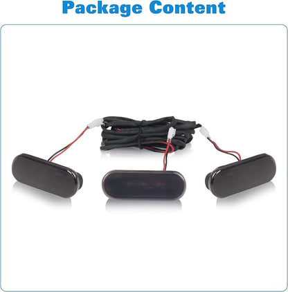 Front LED Grill Lights Compatible with Ford Bronco Accessories 2021 2022 2023 2024 2/4 Doors, Smoked Black