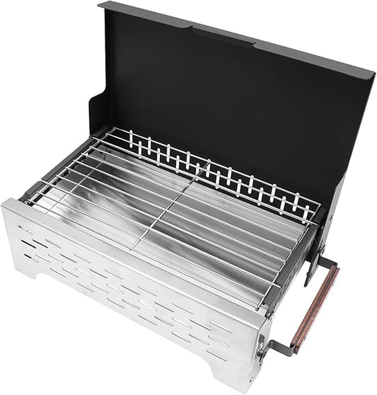 Barbecue Grill, Portable Foldable Charcoal Grill, Folding Camping Grill, Outdoor BBQ Grill, Stainless Steel Table Top Grill Charcoal for Outdoor Cooking, Camping, Backyard Barbecue, Backyard