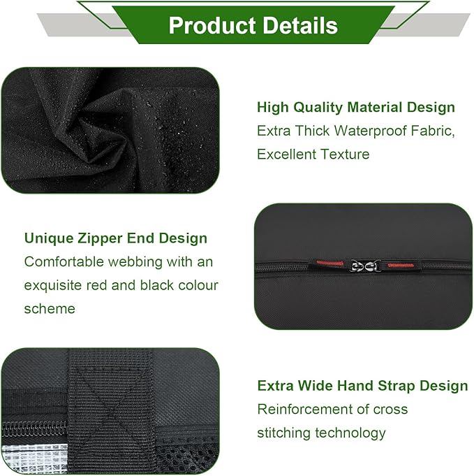 24" BBQ Tool Storage Bag with Pockets, Grill Tool Organizer- Heavy-Duty Storage Bag Waterproof 600D Oxford, Folding Design Gift for Camping, Tailgates, Outdoor BBQ Parties (24" Lx8 Wx8 H)