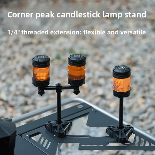 Outdoor Camping Lamp Stand, Aluminum Alloy Light Holder with Triangular Base for Hiking Picnic Backpacking Fishing BBQ Garden