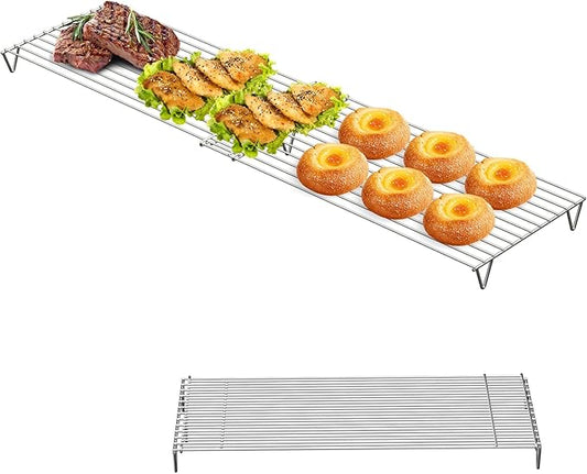 Outspark Adjustable Griddle Warming Rack for Blackstone 22 28 36 Inches Griddle, 304 Stainless Steel Grill Roasting Rack Accessories for Weber Charbroil and Most Tabletop Flat-top Griddle Grills