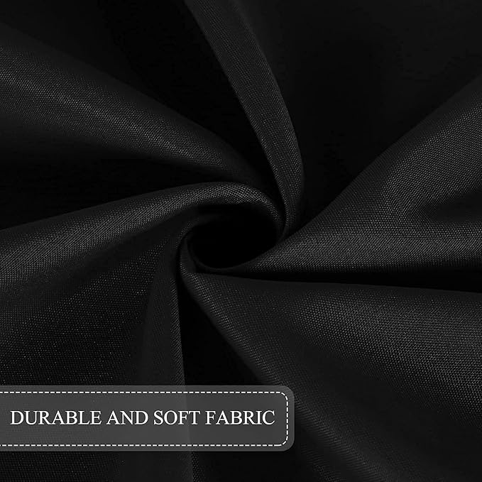 SARAFLORA Outdoor and Indoor Tablecloth -60 inch Round, Black Wrinkle Free Washable Waterproof Table Cloth with Umbrella Hole and Zipper Round Table Cover for Spring/Summer/Patio/Picnic/BBQS/Party