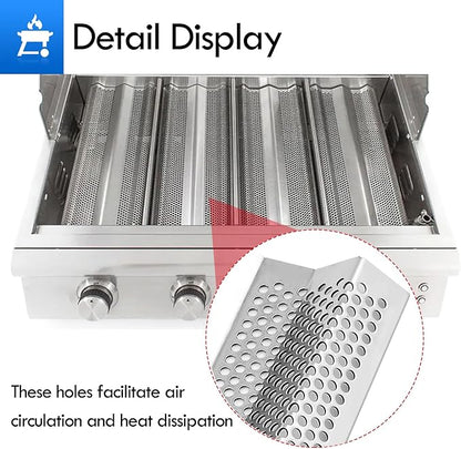 Flame Tamer Grill Replacement Parts for Blaze Gas Grill Parts Traditional 3/4/5 Burner Heat Plates BLZ-4-Cart BLZ-5-Cart Blaze 25 32 40 Inch LP NG Cart Grill Heat BBQ Shields Stainless Steel Heat Tent