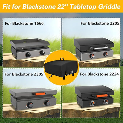 EVRBUL Portable Griddle Cover Fit for Blackstone and Pit Boss 2 Burner Tabletop Griddle, 600D PVC Coating Tabletop Grill Cover Fit for Royal Gourmet 3 Burners Flat Top Gas Grill, 29.5" x 25" x 13"