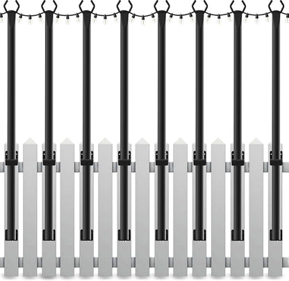 Mutovlin 8 Pack String Light Poles,5 Ft Light Poles for Outside String Lights,Outdoor Lights Pole with Fork,Metal Poles Stand for Patio Deck Backyard
