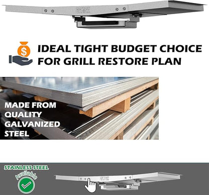 CaptainGrill Grease Tray with Catch Pan - Dyna Glo Grill Replacement Parts, Universal Drip Pan for 4/5 Burner Gas Grill Models from Dyna Glo, Nexgrill, Expert Grill, Kenmore, BHG and More (24"-30")