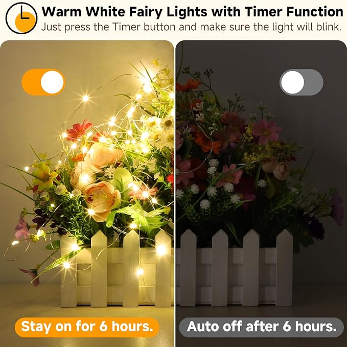 8 Pack Battery Fairy Lights with Remote, 320FT 960LED, Warm White | 8 Modes, Timer Function, Waterproof, Dimmable, Battery Operated Twinkle Light for Indoor Outdoor Xmas Party Holiday Decor