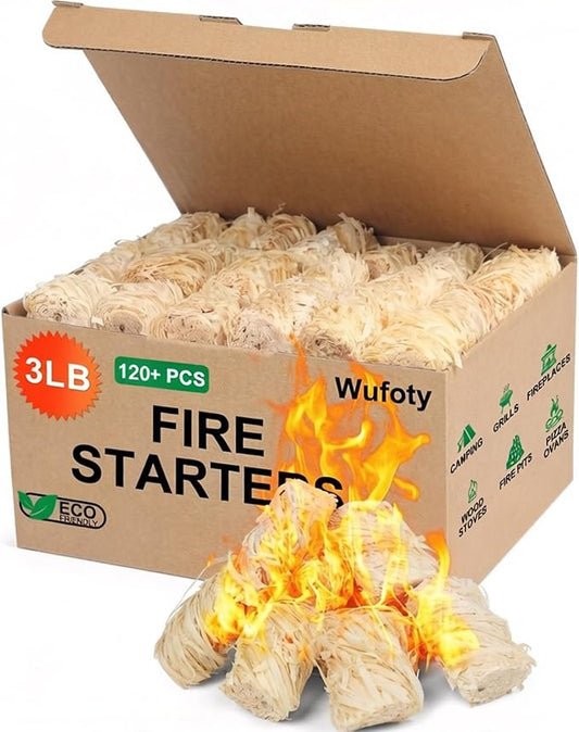 3 Lbs Fire Starter - Fire Starters for Campfires, BBQ, Fire Pit, Chimney, Smoker, Pizza Oven, Wood Stove, Charcoal Starter, Fire Starters for Grill, Firestarter
