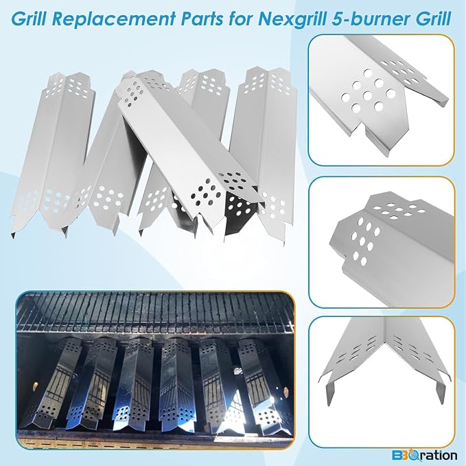 Replacement Parts Kit for Nexgrill 5-Burner 720-0888S 720-0888N 720-0888, 4-Burner 720-0830H 720-0830, Grill Heat Shield and Cooking Grate Kit for Nexgrill Replacement Parts