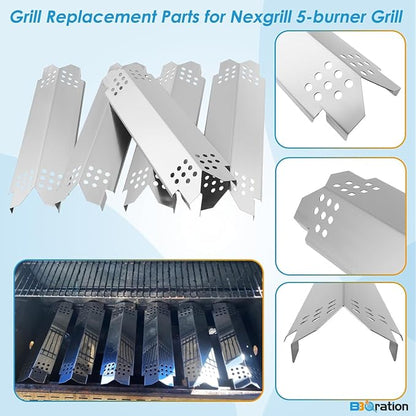 Replacement Parts Kit for Nexgrill 5-Burner 720-0888S 720-0888N 720-0888, 4-Burner 720-0830H 720-0830, Grill Heat Shield and Cooking Grate Kit for Nexgrill Replacement Parts