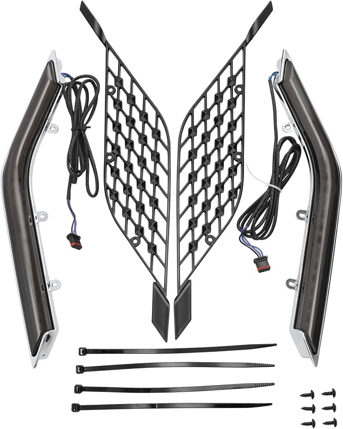 TCT-MOTORPARTS LED Radiator Grill Panels Light Fits for Honda Goldwing GL1800 Tour 2018-Up 2023