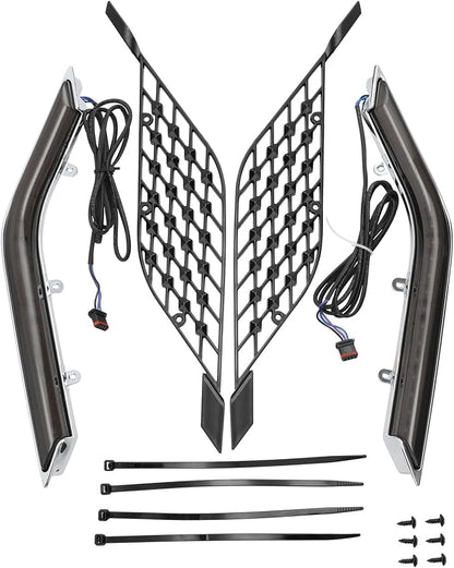 TCT-MOTORPARTS LED Radiator Grill Panels Light Fits for Honda Goldwing GL1800 Tour 2018-Up 2023