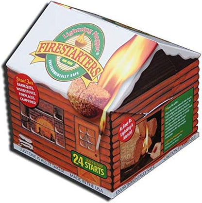 Lightning Nuggets AN24LC 24 count LogCabinBox Firestarter, pine