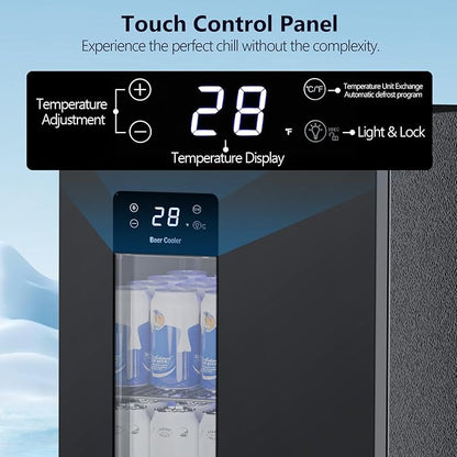 COWSAR 3.2 Cu.Ft Beverage Refrigerator, Electronic Control & LCD Display, 20-50℉ Temperature Range – Mini Fridge for Soda, Wine or Beer