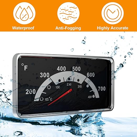 3.6" Grill Temperature Gauge for Nexgrill 720-0882A 720-0898 720-0864R 720-0830A, Kenmore 148.23683310 119.16144210 148.23683310 146.23673310 Grill Parts, KitchenAid 720-0830A Lid Thermometer