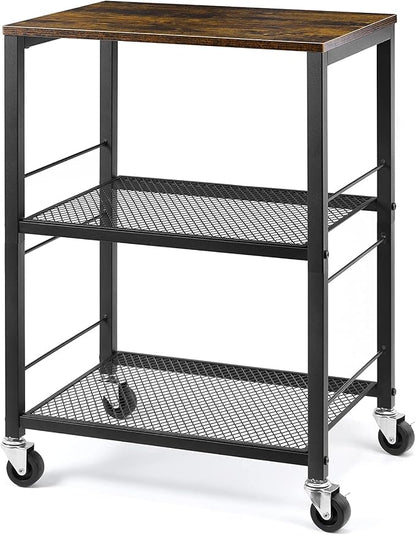 LIANTRAL 3 Tier Rolling Cart, Kitchen Carts on Wheels Utility Cart for Home | Multifunctional Utility Cart with Storage and Steel Frame for Kitchen, Bathroom, Living Room, Bar, Office