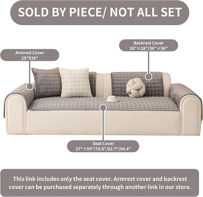 Velvet Couch Covers for Dogs, Dog Sectional Couch Covers, Pet Couchs Cover for Large Sectional, Couchs Protector for Dogs, Sectional Sofa Cover for Pet Washable(1PC,Dark Grey,27.6"×94.4")