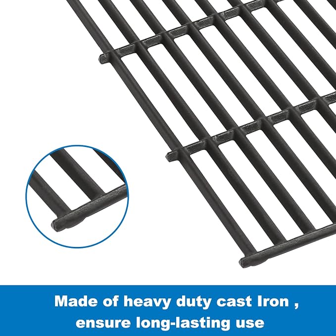 Cast Iron Grill Grates for Char-Griller 1733 Smokin' Champ | Charcoal Grill Horizontal Smoker Grates,Cooking Grate Replacement Parts for Chargriller 1624 2735 1722 Set of 3