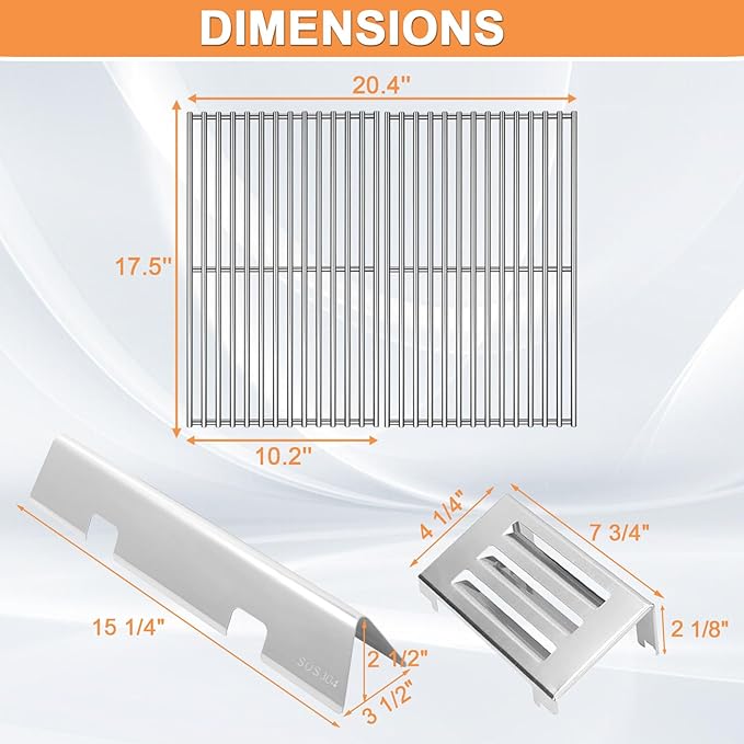 GS4 Spirit 2 Grill Parts for Weber GS4 Spirit II 200 SER, Replacement Parts for Weber GS4 Spirit 2 Flavorizer Bars/Flame Covers 7635 67045 3400301, Webber Grill Grates 7637 7849 & Heat Deflector 67060