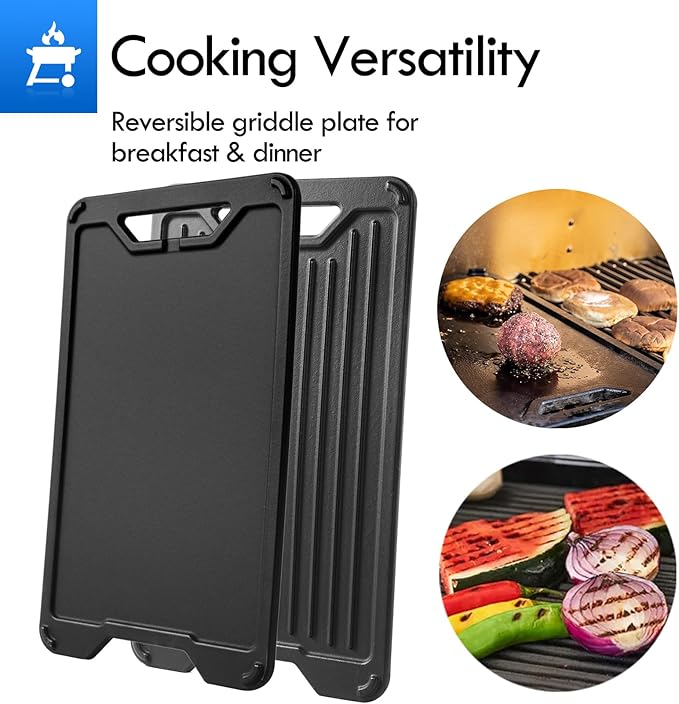 BAC609 Reversible Griddle Replacement Parts for Traeger Pellet Grill Insert Pro 34 TFB88PZB Pro 22 Pro 575 TFB57GLE Pro 780 Ridgeland 572 Woodridge Ironwood Modifire Griddle Plate Flat Top