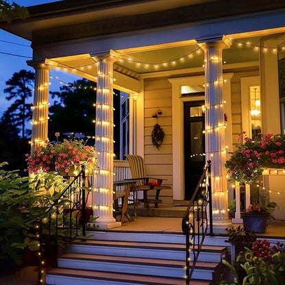 JMEXSUSS 400 LED Warm White Christmas Lights Outdoor | 132ft Christmas Tree Lights with Remote, 8 Modes Indoor String Light for Xmas Tree Garden Porch Yard House Holiday Decor