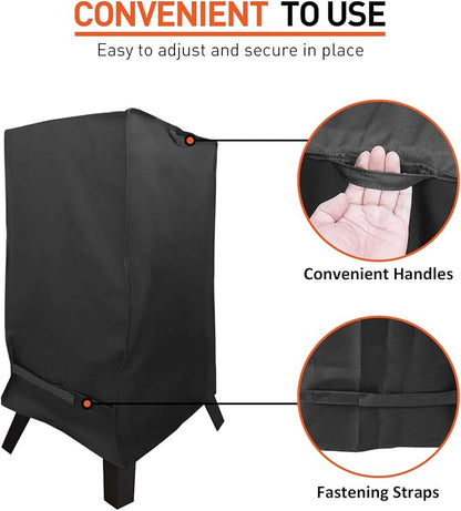 40 Inch Electric Smoker Cover for Masterbuilt Smoker, Heavy Duty Waterproof Outdoor Grill Cover, Square Vertical Smoker Cover, All Weather Protection, 25" W x 17" D x 39" H