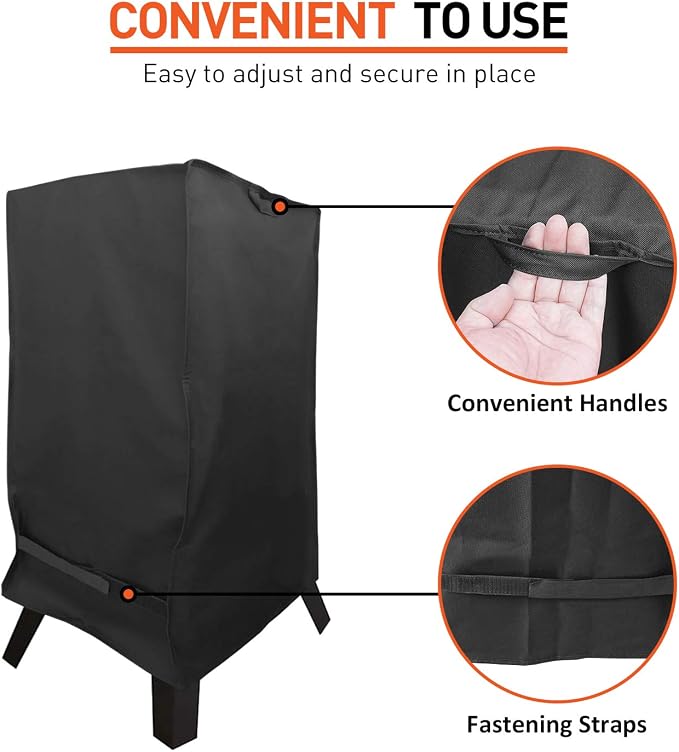 Arcedo 30 Inch Electric Smoker Cover for Masterbuilt Smoker, Heavy Duty Waterproof Outdoor Grill Cover, Square Vertical Smoker Cover, All Weather Protection, 20" W x 17" D x 31" H