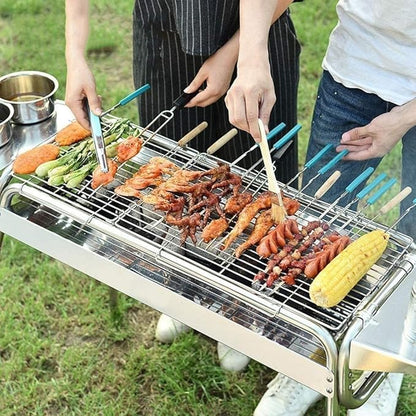 Foldable and Portable Portable Stainless Steel Charcoal Barbecue Grill With Adjustable Legs Folding BBQ For Outdoor Heat Resistant