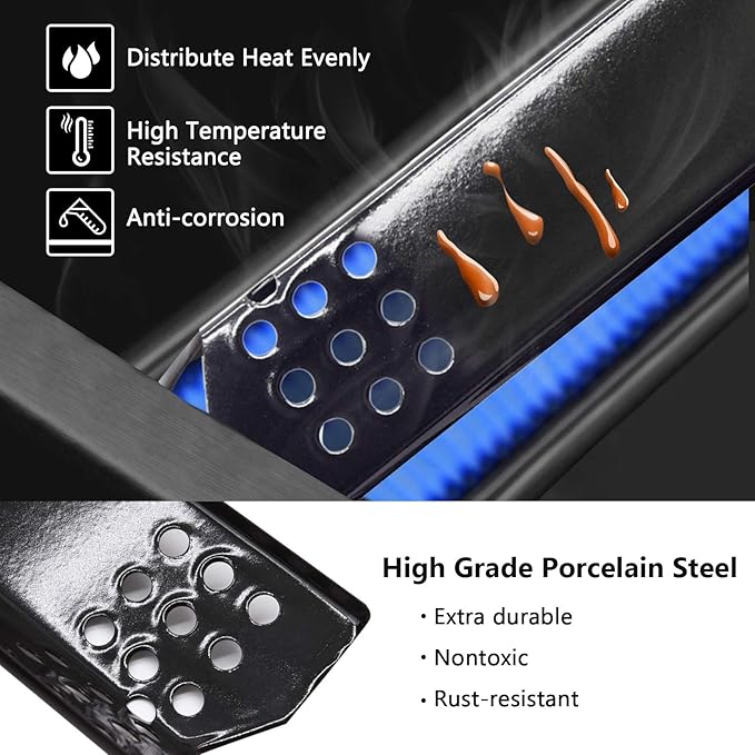 Criditpid Heat Plate Replacement Parts for Nexgrill 720-0882A 720-0896 720-0830H 720-0783E 720-0925, Grillmaster 720-0697 720-0737, 5-Pack Flame Tamers Grill Parts for Nexgrill 5 Burner 720-0882A