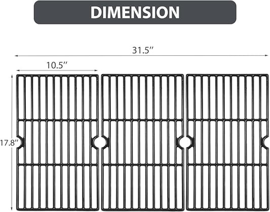 DGN576DNC-D Grill Grates Replacement Parts for Dyna Glo Grill Parts DGN486DNC-D DGN486DNC DGN486SNC DGN486SNC-D DGN576SNC-D DGA550SSP DGA550SSP-D Master Forge MFJ576DNC Cast Iron Cooking Grids 3Pcs