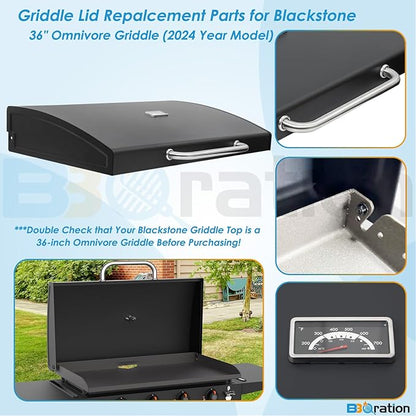 Upgrade Hinged Lid for Blackstone 1554 36 Inch Omnivore (2024 Model), Griddle Hood Flat Top Lid for Blackstone 36" 5856 Griddle Lid 2210 2177 Griddle Hood for 5856 Omnivore 36" Griddle