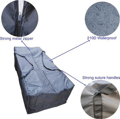 Outdoor Cushion Storage Bag 1 PCS, 68" Outdoor Pillow Storage with 2 Handles, Extra Large Opening Waterproof Zippered Patio Cushion Storage Bag XL