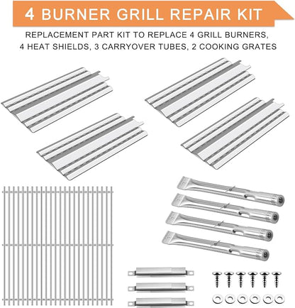 Grill Replacement Parts for Charbroil 463439915, 463322613 and Other Grills | Grill Parts 463334613 463335014, 14 3/4" Heat Plates, 14 7/16" Grill Burner and 16 15/16" Grill Grates, Stainless Steel