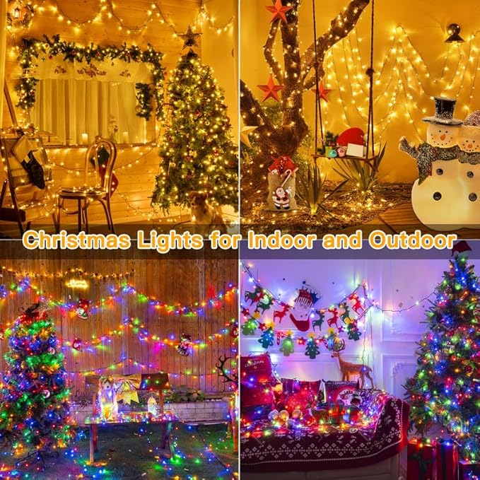 Ollny Christmas Lights, 210FT 640LED Color Changing Christmas Tree Lights with 11 Modes Remote Control, Outdoor Christmas Lights for Outside Indoor Patio Weddings Xmas Decorations (Pack of 2)