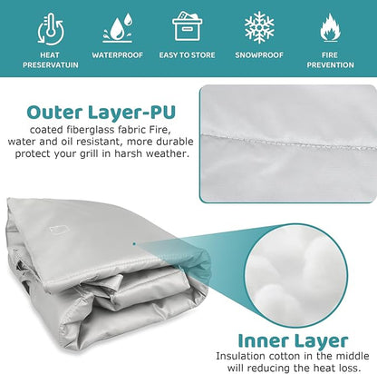 Insulation Blanket for Pit Boss Charleston 1020 Combo Grill,PB1020NX Smoker Blanket Insulated Pitboss Thermal Replacement Parts for Pit Boss 1020 Blanket Winter Insulation Accessories