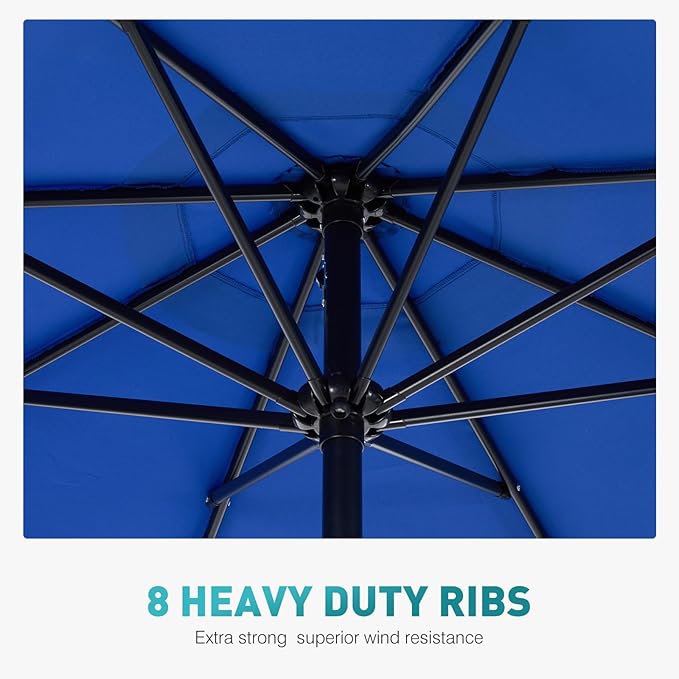 OLIXIS 9FT Patio Table Umbrella with Tilt and Crank Button & 8 Sturdy Ribs Waterproof, 9 Feet Outdoor Patio Umbrella Sun Shade for Pool, Terrace, Beach and Restaurant