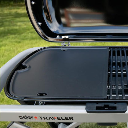 Hisencn 7034 Cast Iron Griddle for Weber Traveler Gas Grill | Cast Iron Griddle for Flat-Top Cooking; Fits Weber Traveler 9010001 Portable Gas Grill; Even Heat Distribution