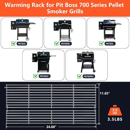 Warming Rack for Pit Boss 700FB Series Pellet Grill Upper Cooking Grate for Pit Boss 400FB, Pro 600 and Z Grill 550B Series Wood Pellet Grills Replacement Parts Holding Grilling BBQ Accessory