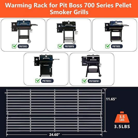 Warming Rack for Pit Boss 700FB Series Pellet Grill Upper Cooking Grate for Pit Boss 400FB, Pro 600 and Z Grill 550B Series Wood Pellet Grills Replacement Parts Holding Grilling BBQ Accessory