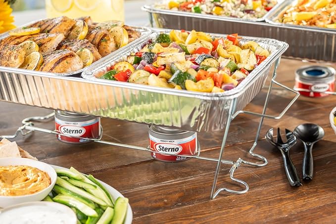 Sterno Fuel Cans - 6-Hour Burn, (12-Pack) Professional Safe Warmers for Food Trays & Buffet Set Chafing Dishes - Reusable Gel Burners, Twist Chafer Canned Heat, Handy Wick